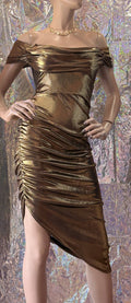 Φόρεμα βραδινό μπρονζέ-fv0002